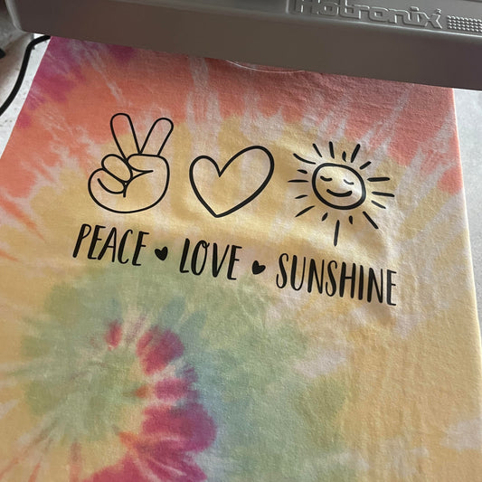 Tie Dye T-shirt Peace.Love.Sunshine 2X-5X